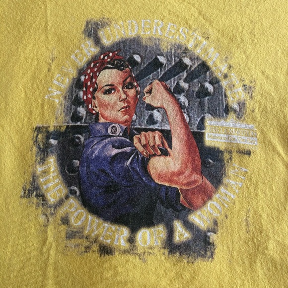 Rosie the Riveter Yellow Graphic T-shirt - Picture 2 of 5